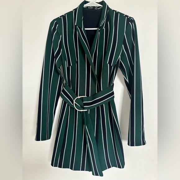 Bershka green and blue long sleeves romper - Picture 1 of 3